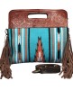 Madosh, Western Style Tote Bag for Women Bohomian Turquoise Aztec Embossed Crossbody Purse Saddle Slingbag
